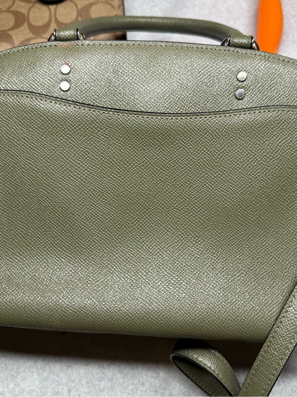 Coach Olive Saffiano Crossbody Bag with Adjustable Strap and wallet - Picture 10 of 15